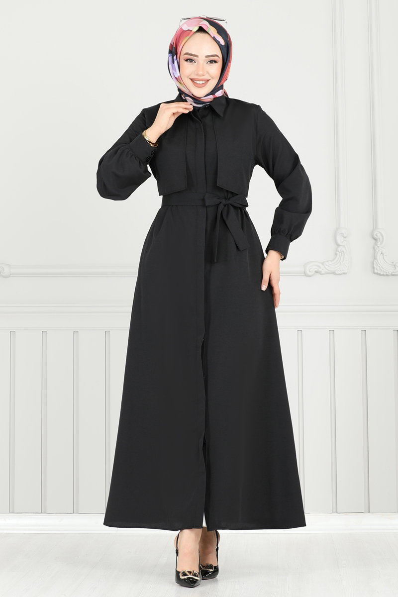 Bolero Detay Elbise Ferace 019MR1078 görsel 3