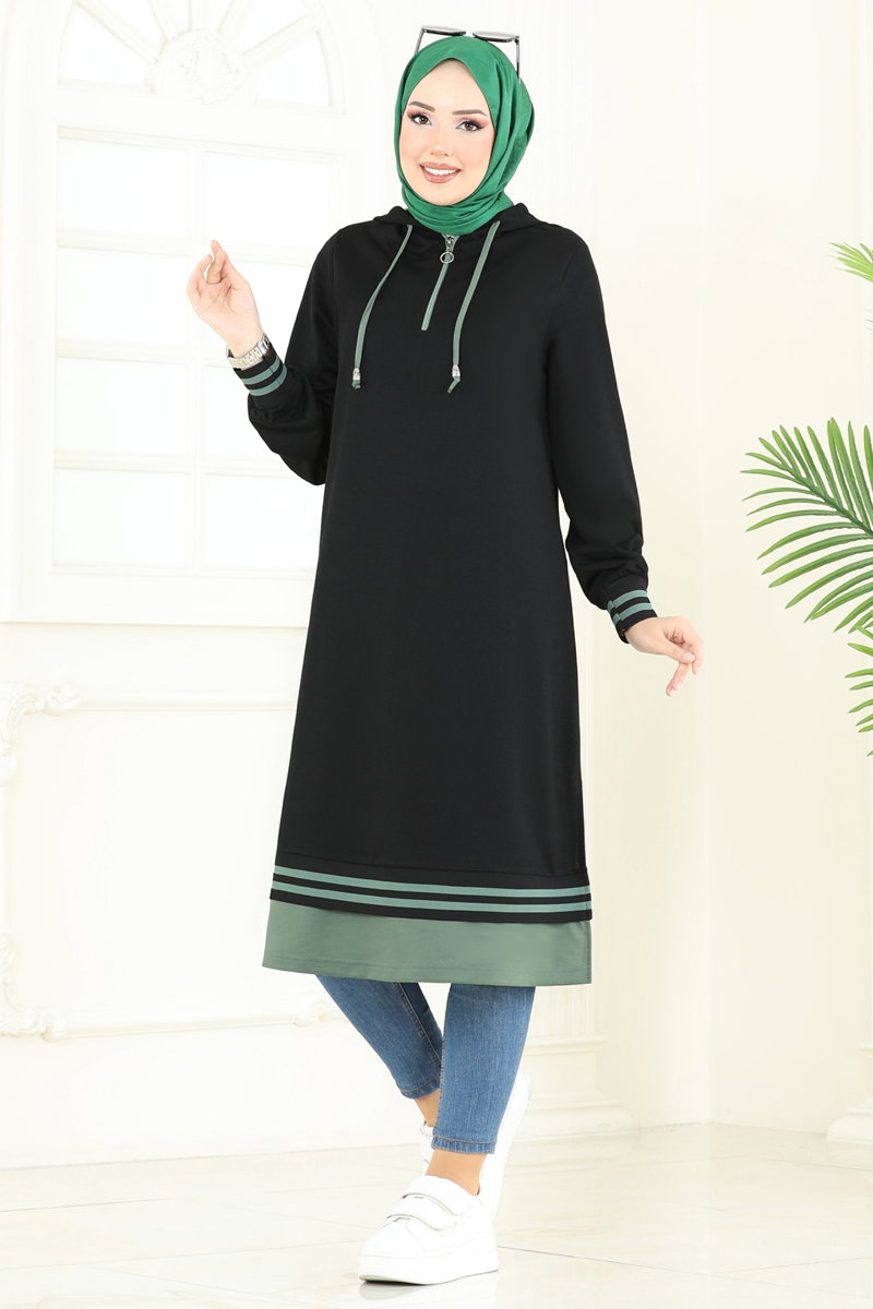 Yarım Fermuarlı Tesettür Tunik 399DVL817 görsel 3