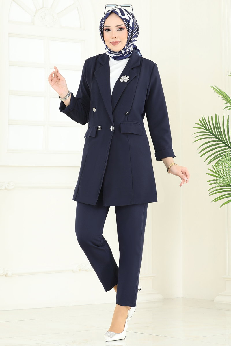 Blazer Ceketli Tesettür Takım 380MP806