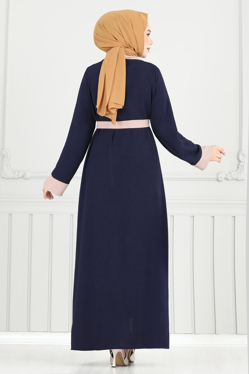 Beli Kuşaklı Abaya Takım 0339BG354 görsel 5