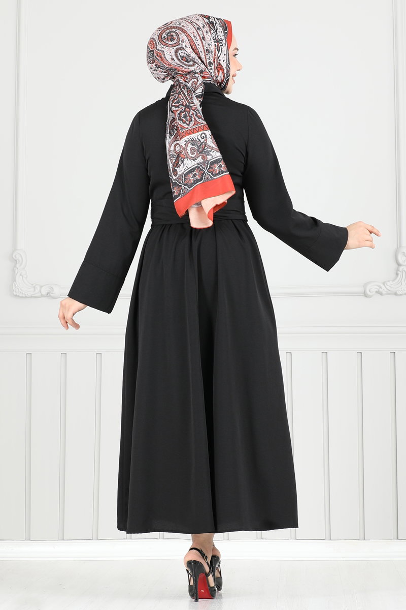 Çapraz Bağlamalı Tesettür Elbise 402ART1138 görsel 4