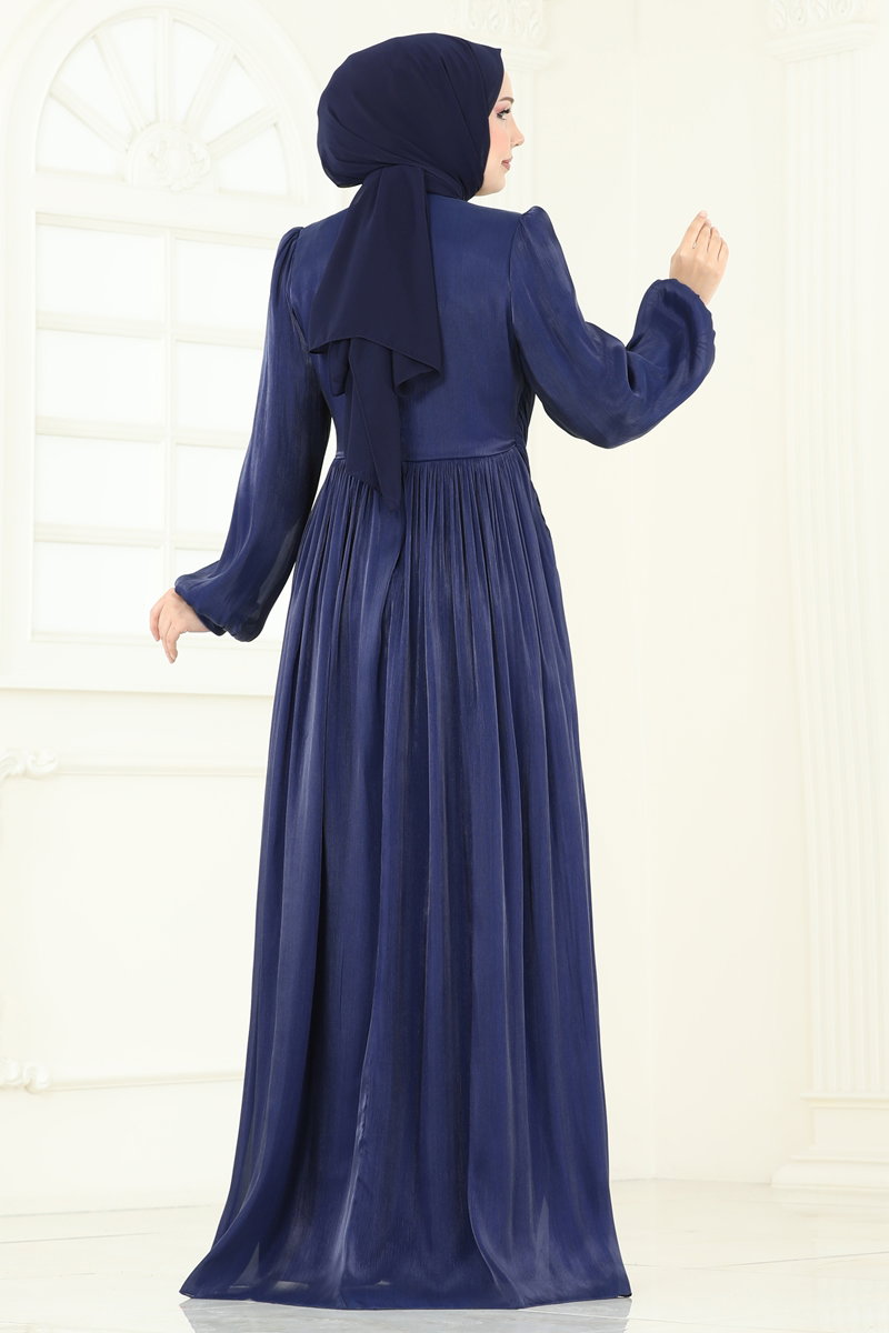 SUAL Önü Taşlı Organze Abiye 6238LPN858 görsel 6
