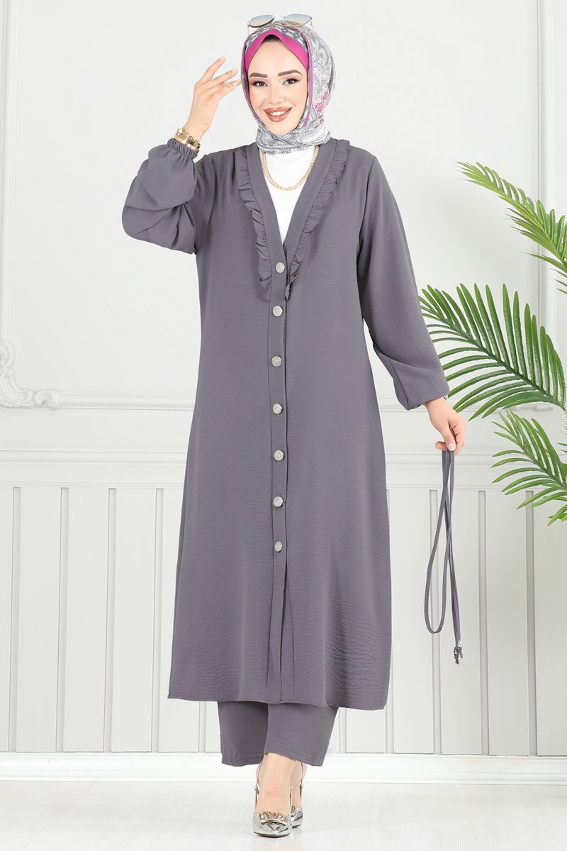 Önü Fırfır Detay Tesettür Takım 023MR1078