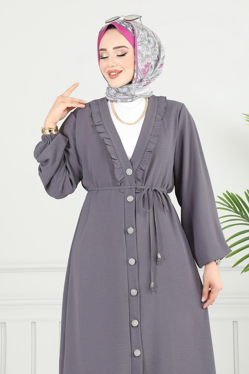 Önü Fırfır Detay Tesettür Takım 023MR1078 görsel 4