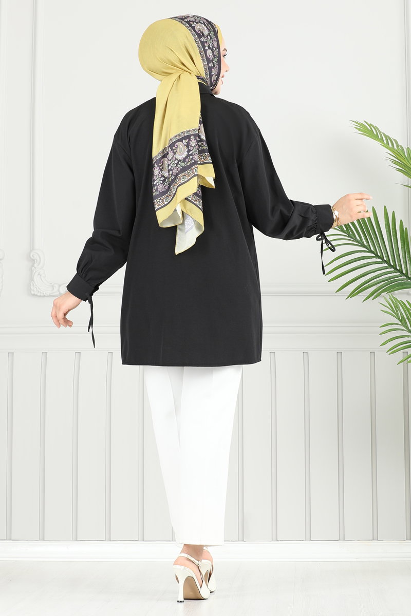 Manşeti Bağcıklı Tunik 4101PM271 görsel 4