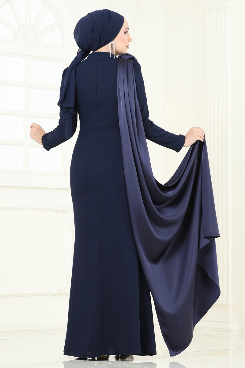 Gül Detay Abiye Elbise 6227BSK463 görsel 5