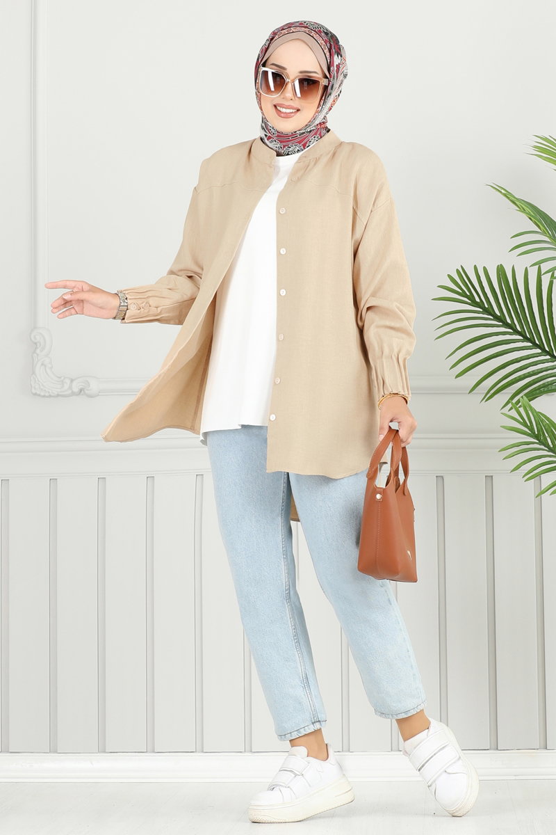 Pilise Detay Keten Tunik 4033TEG847