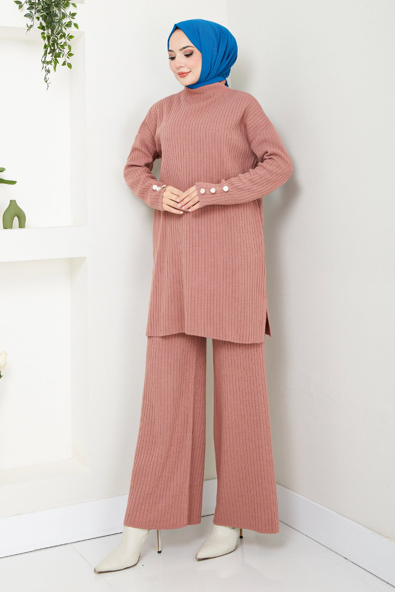Yandan Yırtmaçlı Triko Takım 5052KLN1035-M