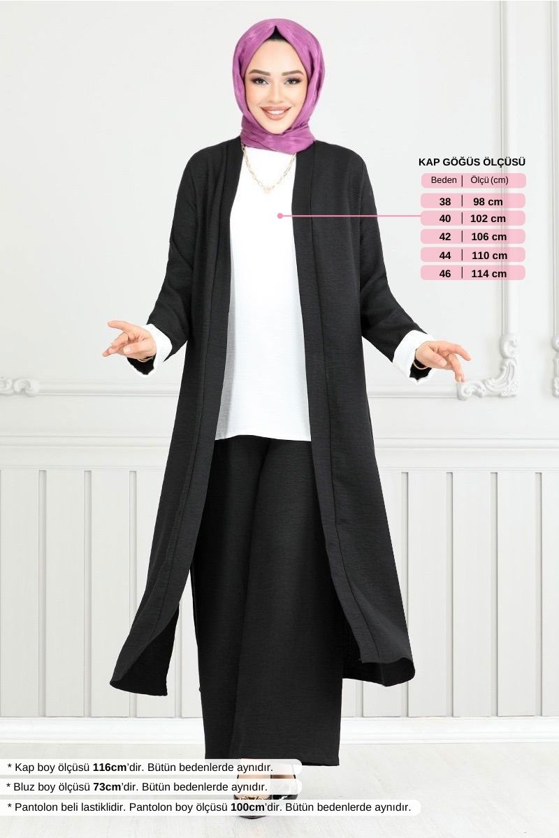 Yırtmaçlı Üçlü Takım 1774LNA1042-M görsel 5