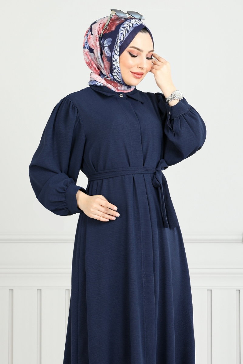 Gömlek Yakalı Elbise Ferace 0037BGS895-M görsel 3