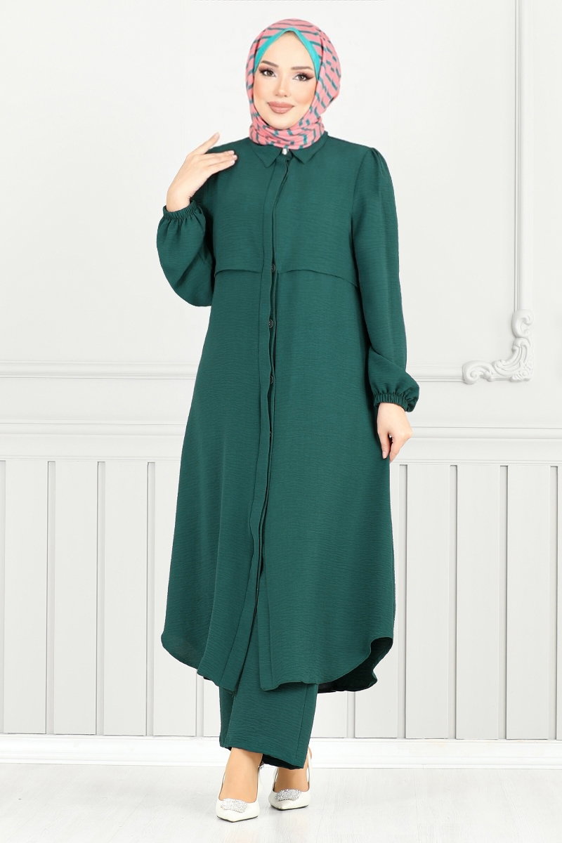 Gizli Düğmeli Tesettür Takım 2666SL890-M görsel 5