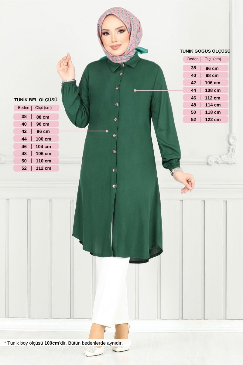 Önden Düğmeli Tunik 0171BGS895-M