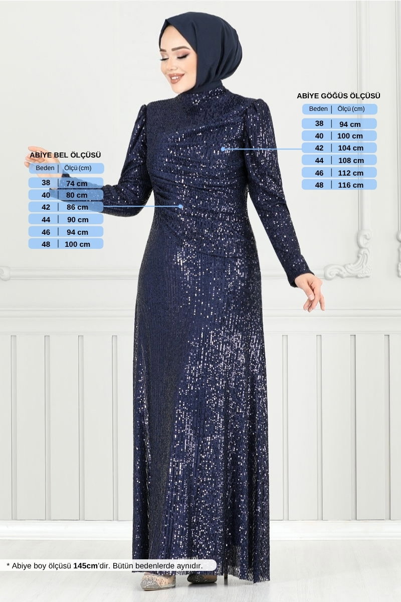 Pul Payet İşlemeli Abiye 4028YGS898-M