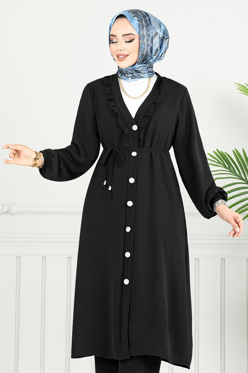 Beli Bağcıklı Tesettür Takım 023MR1077-M görsel 3