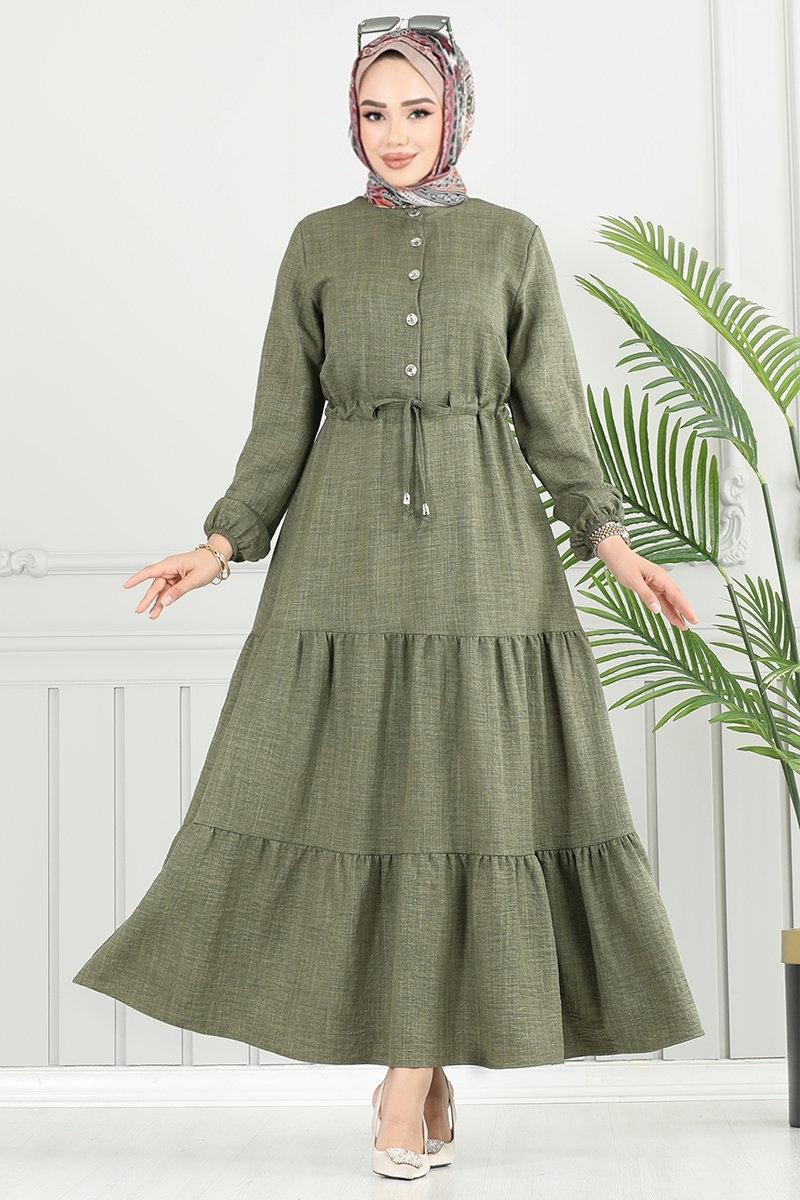 Beli Bağcıklı Sofia Elbise 024MR1077-M görsel 5