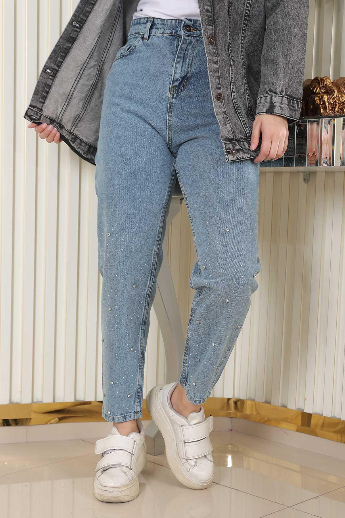 Paçaları Taşlı Pantolon MİH6094-M görsel 3