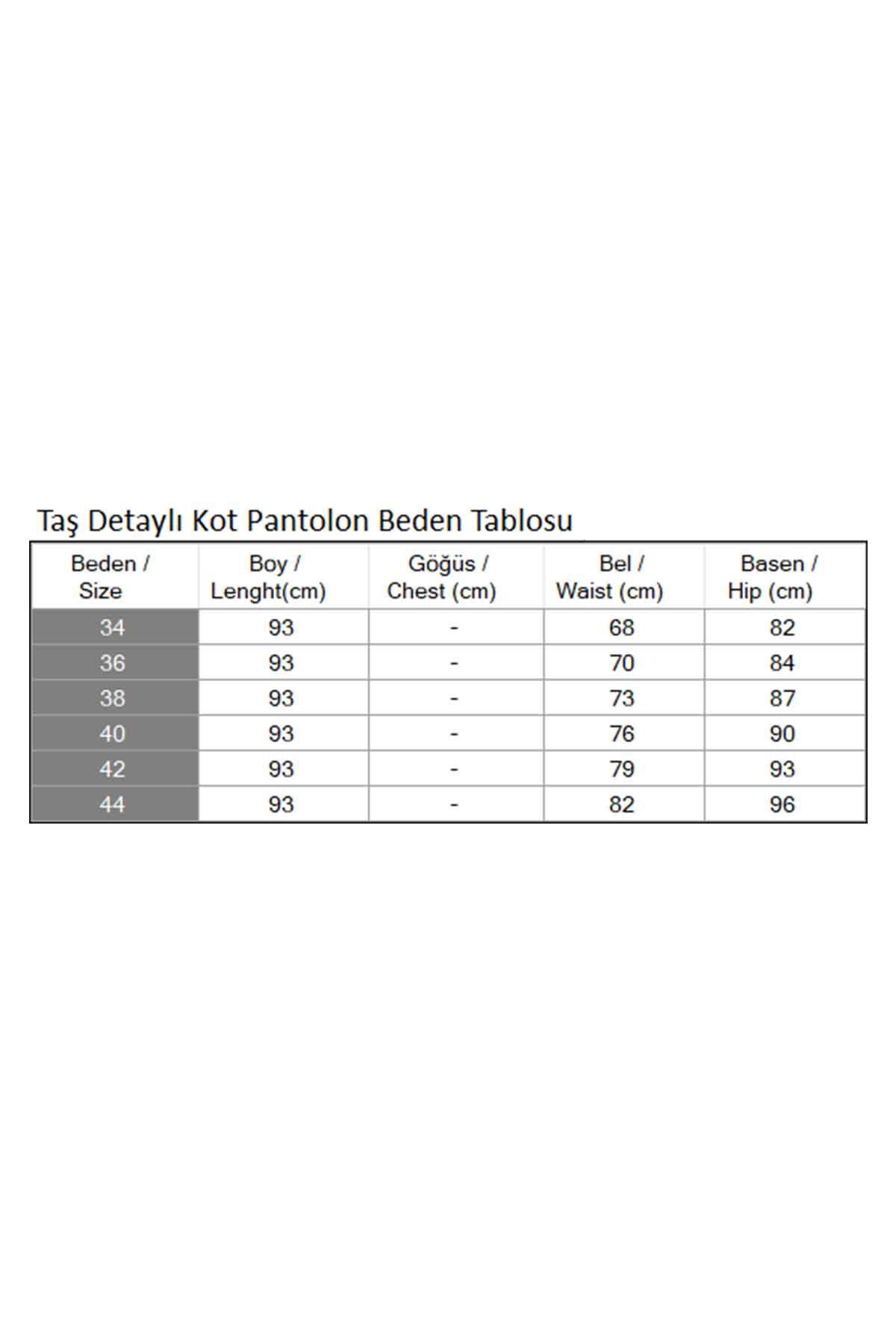 Paçaları Taşlı Pantolon MİH6094-M görsel 4