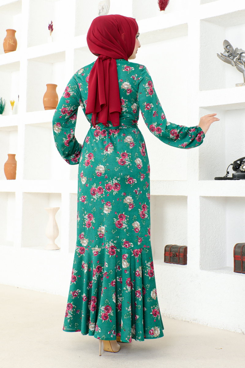 Çiçek Desenli Elbise DVL235-M görsel 3