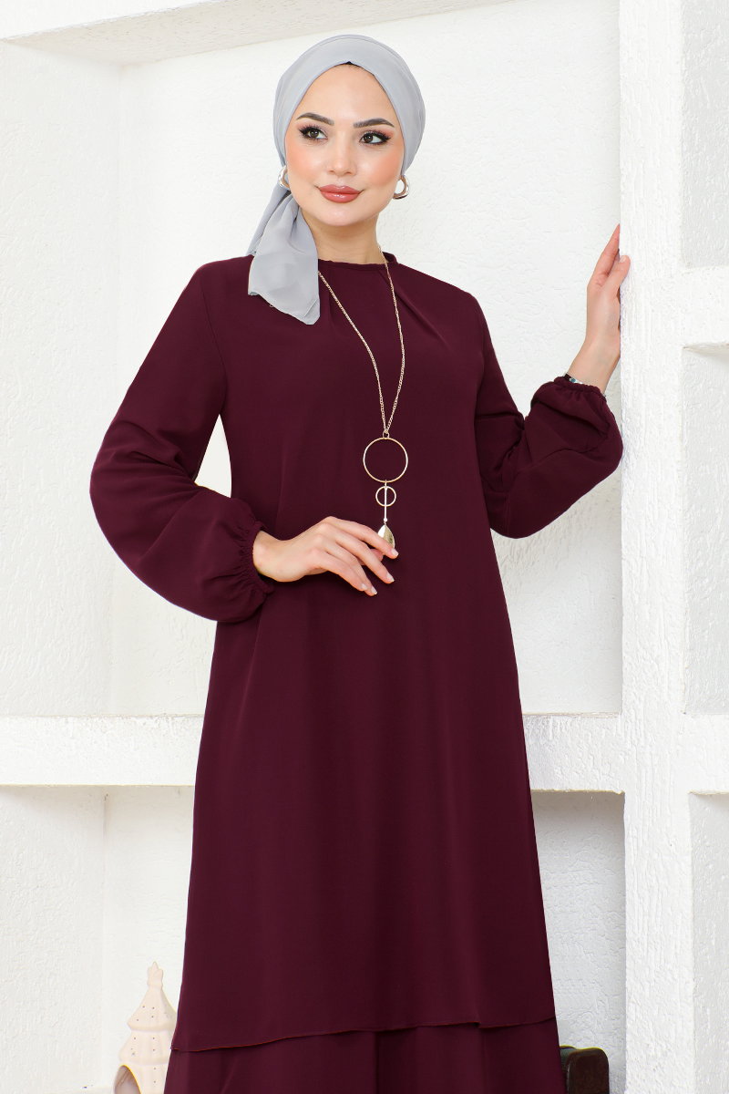 Şifon Tesettür Elbise ASM2698-M görsel 3