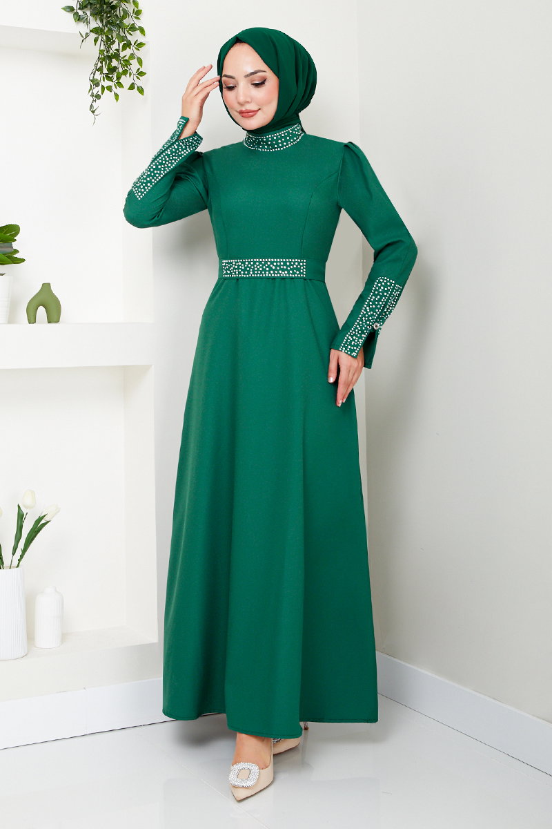 Kolları Taşlı Abiye ASN174-M görsel 5