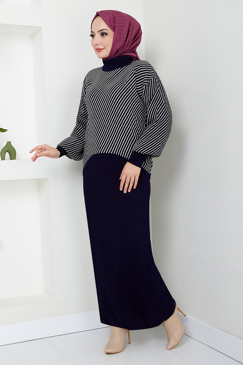Çizgili Triko Takım 9003UZ1029-M