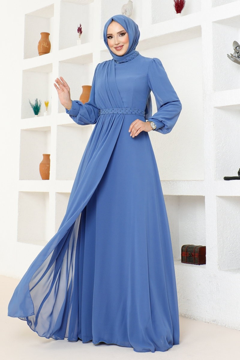 Drapeli Şifon Abiye MDY4858-M