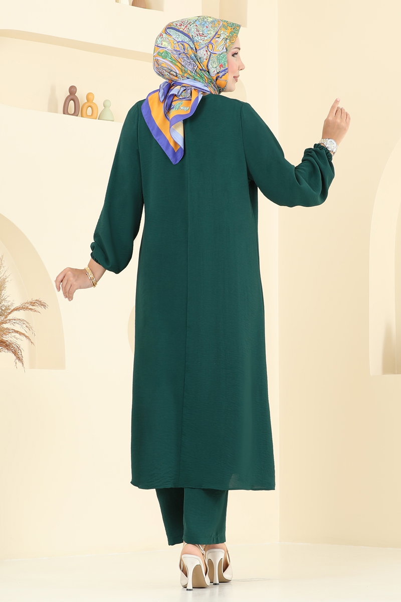 Yarım Düğmeli Tesettür Takım 015MR1077-M görsel 4