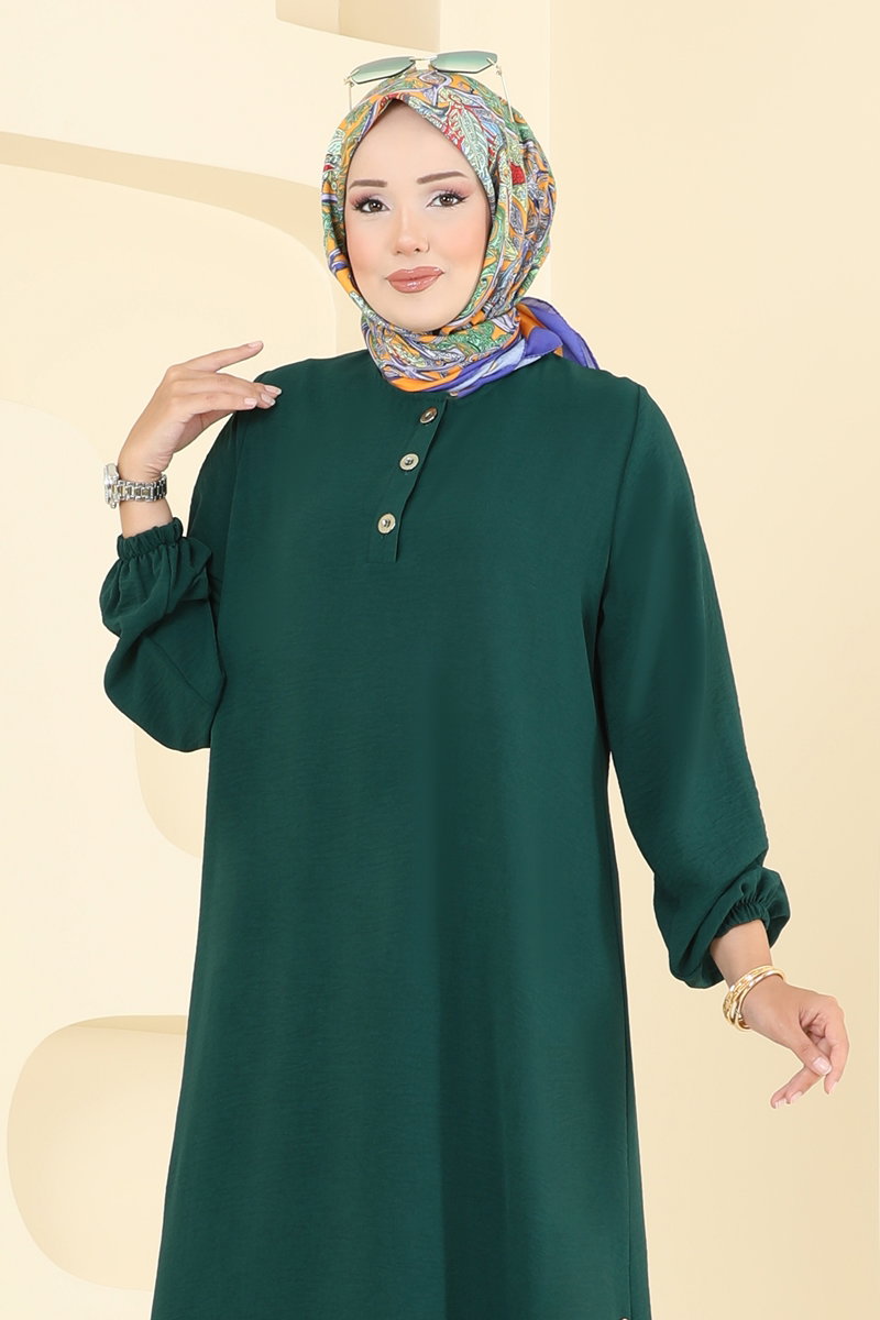 Yarım Düğmeli Tesettür Takım 015MR1077-M görsel 3