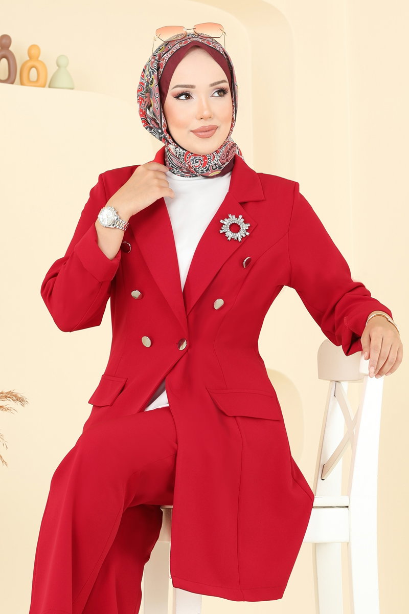 Düğme Detay Ceketli Takım 2711SL432 görsel 4