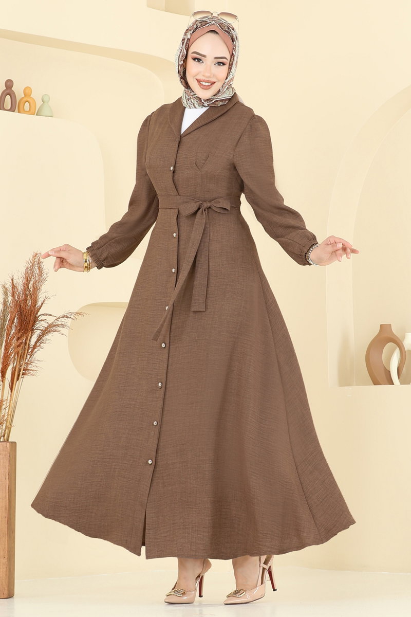Beli Kuşaklı Sofia Elbise 9162PLK541 görsel 4