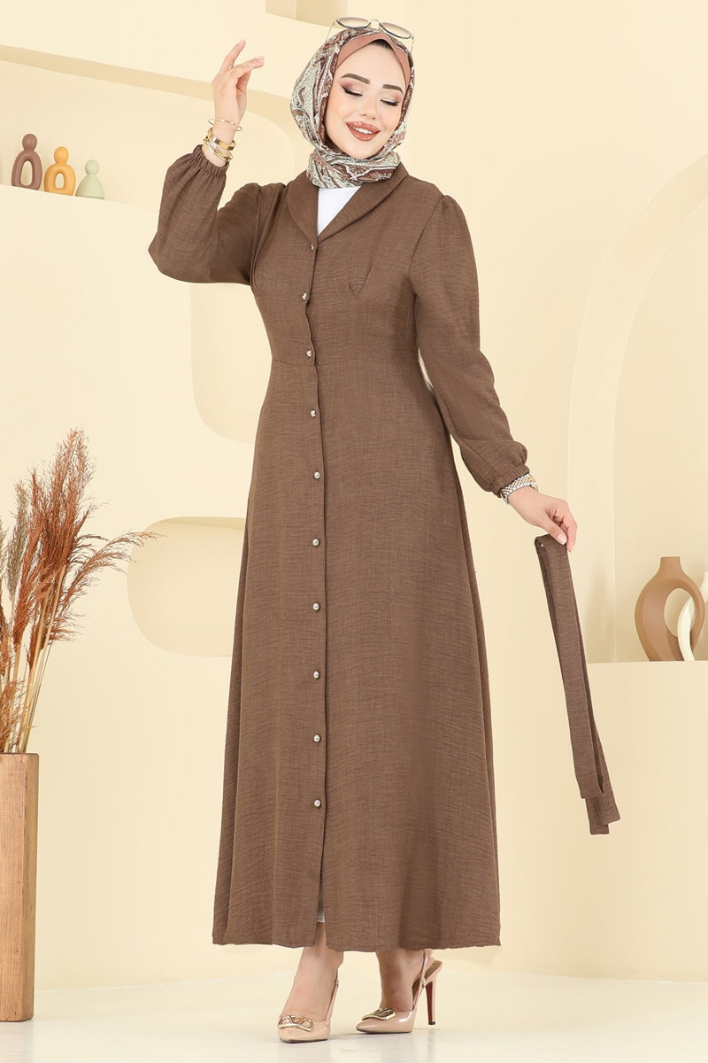 Beli Kuşaklı Sofia Elbise 9162PLK541 görsel 5