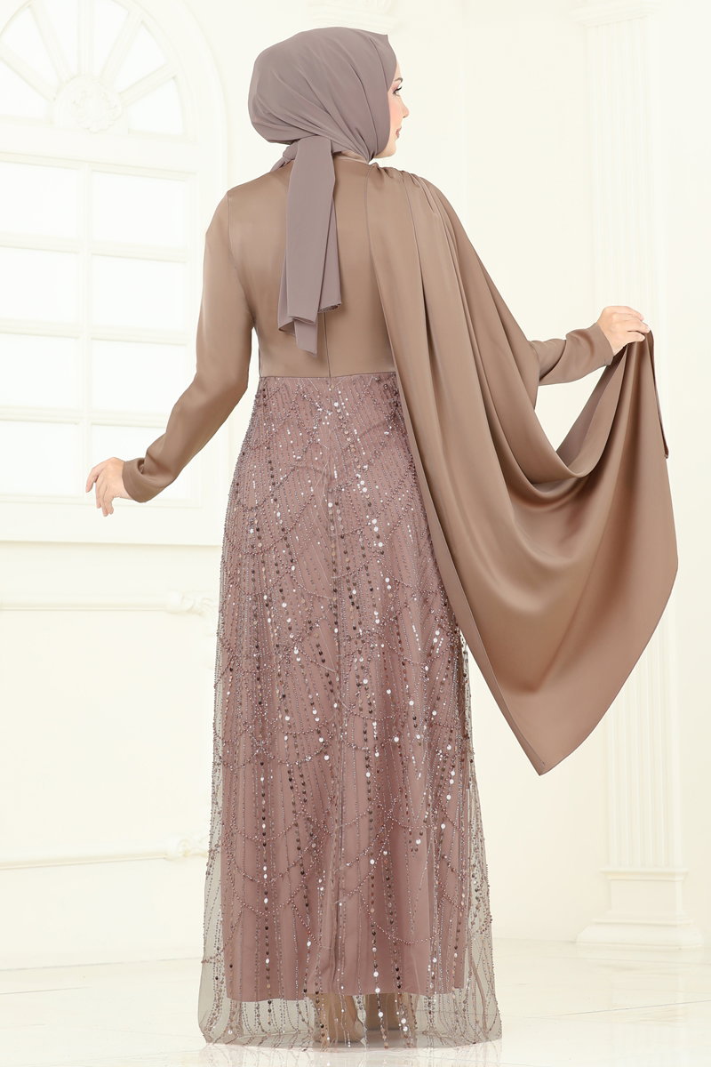 Önü Drape Detaylı Abiye 5700EDF311 görsel 6