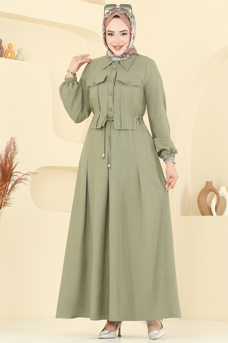 Beli Tünelli Sofia Elbise 2714SL890-M görsel 3