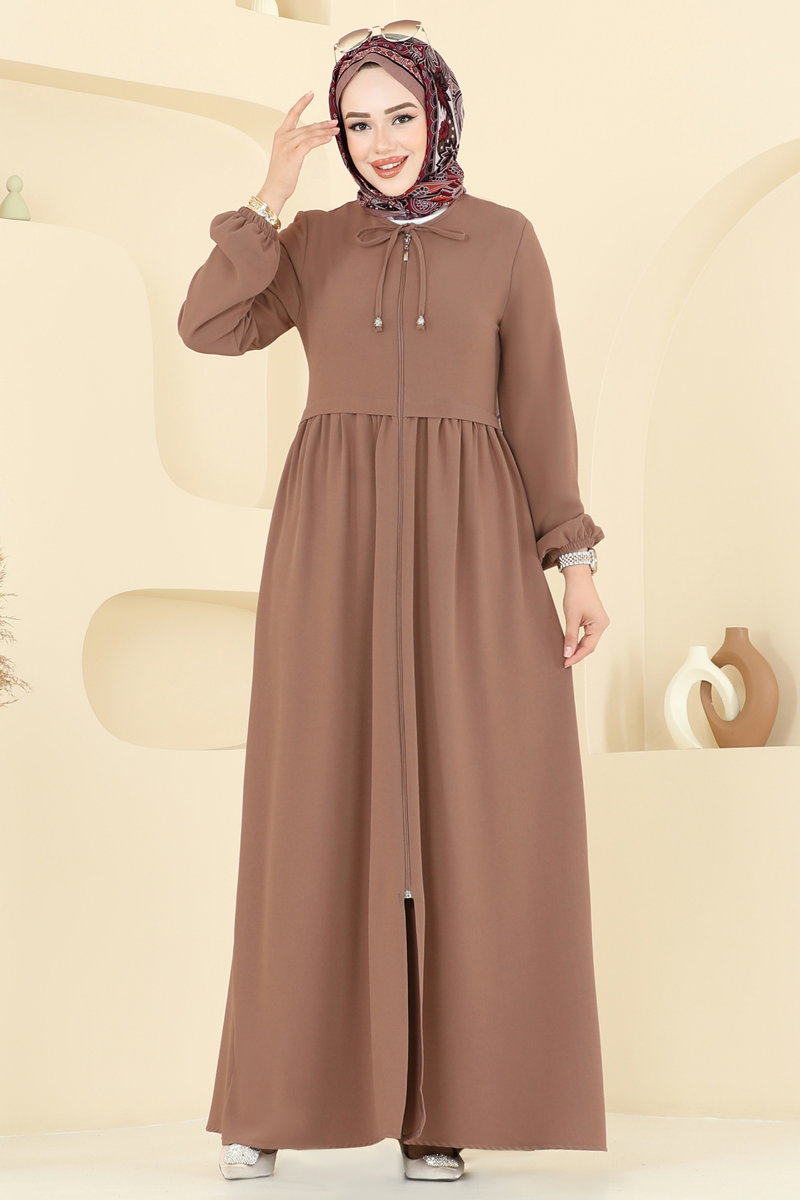 Yakası Bağcıklı Krep Ferace 0050BG354