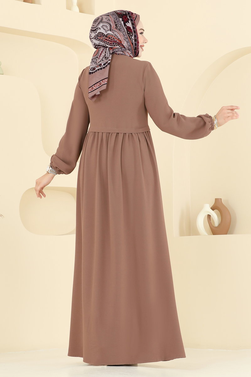 Yakası Bağcıklı Krep Ferace 0050BG354 görsel 5