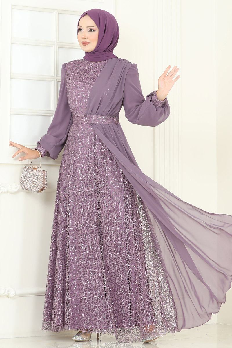 Payet Detaylı Şifon Abiye 2819ELC1143