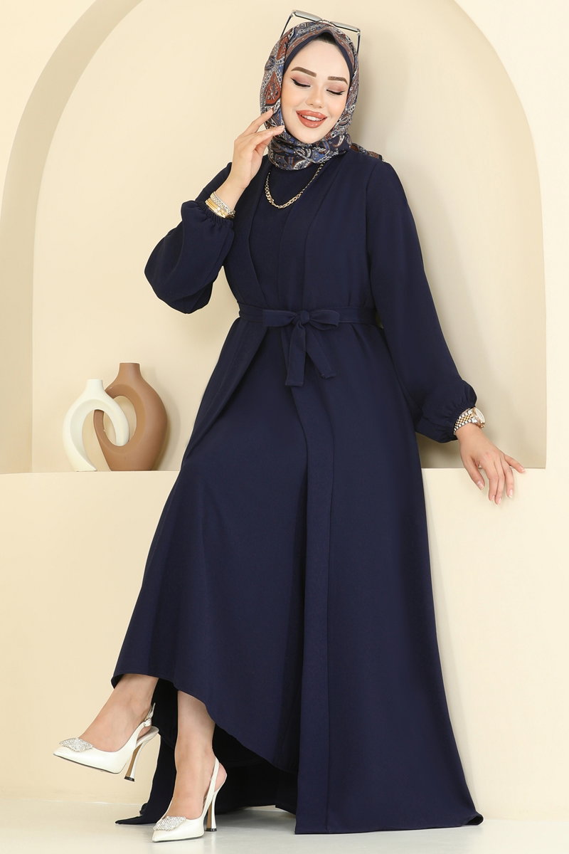 Beli Kuşaklı Elbise Takım 0347BG354 görsel 4