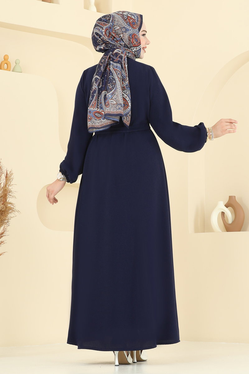 Beli Kuşaklı Elbise Takım 0347BG354 görsel 7
