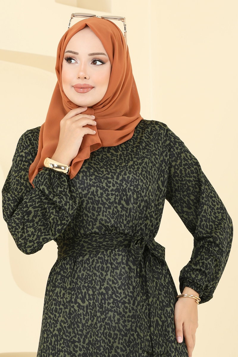 Zincir Desenli Helen Elbise 4086PM271 görsel 4