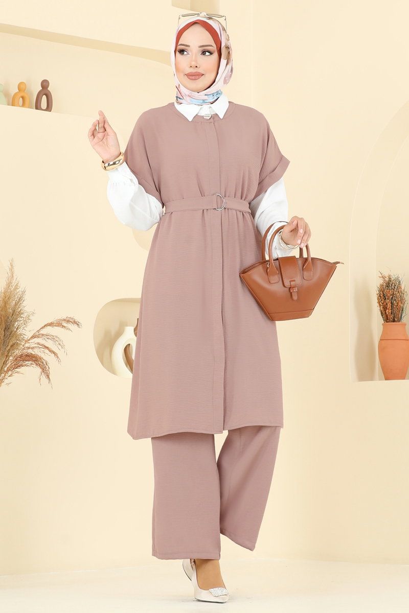 Gizli Düğmeli Üçlü Takım 384DVL817