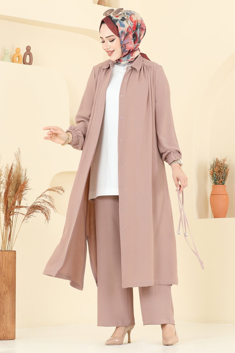 Gömlek Yaka Tunik Takım 458DVL817 görsel 3