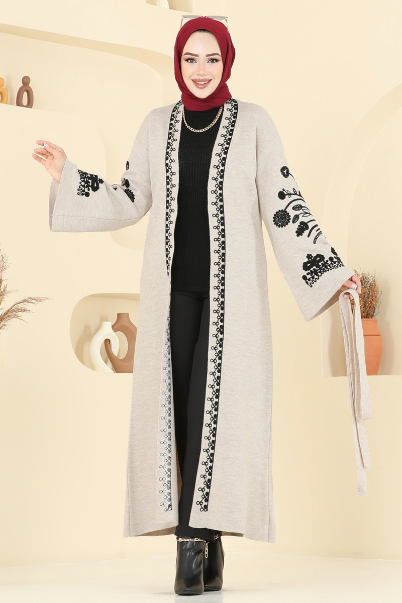 İşleme Detay Triko Hırka 10493KL398 görsel 3