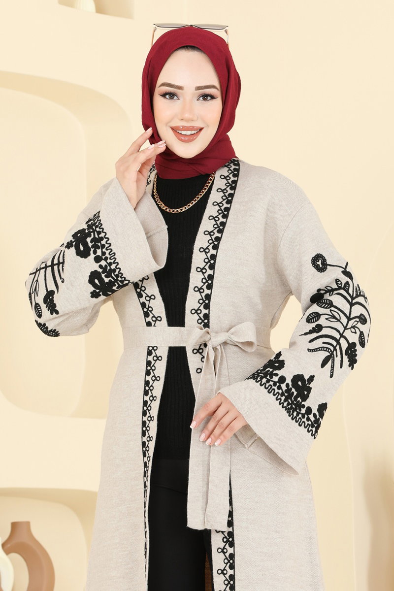 İşleme Detay Triko Hırka 10493KL398 görsel 4