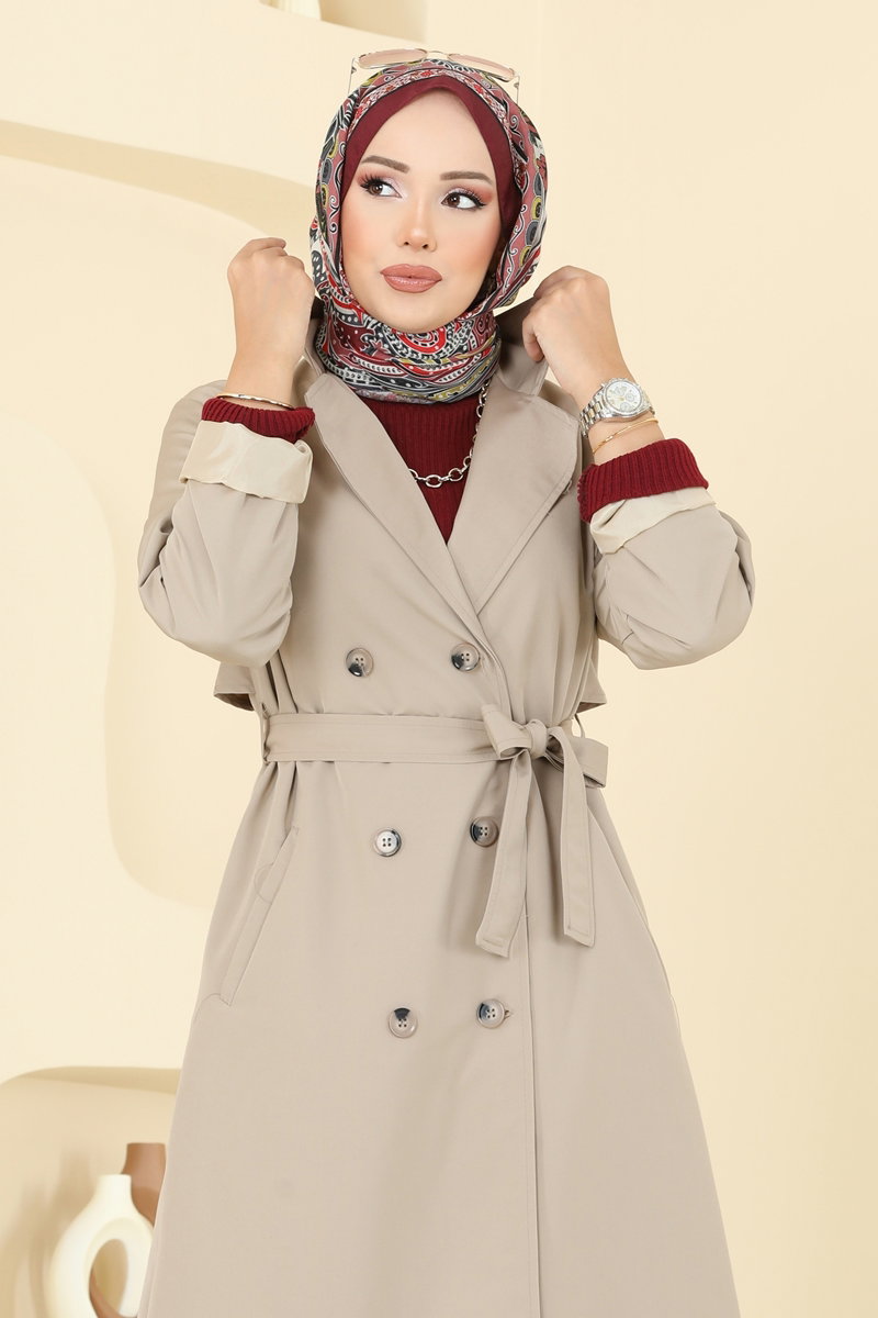 Beli Kuşaklı Trençkot 2516MSA980 görsel 5