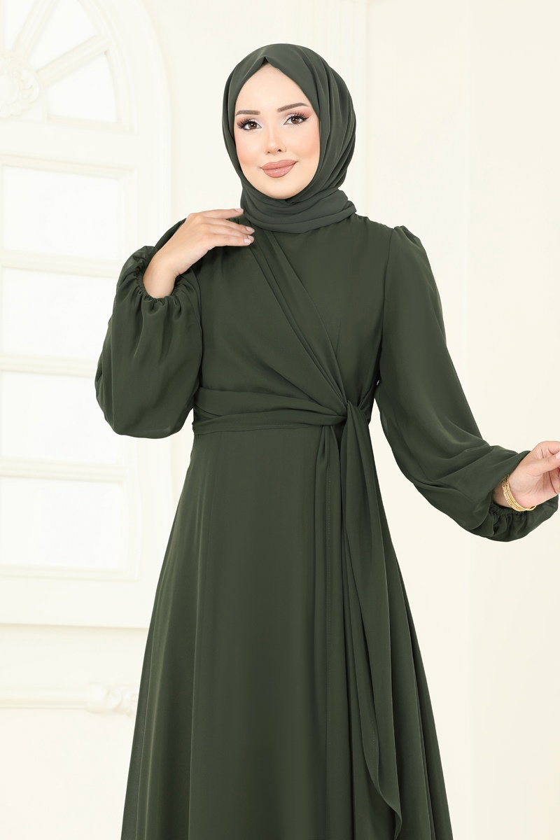 Yandan Bağcıklı Abiye Elbise 6226BSK463 görsel 3