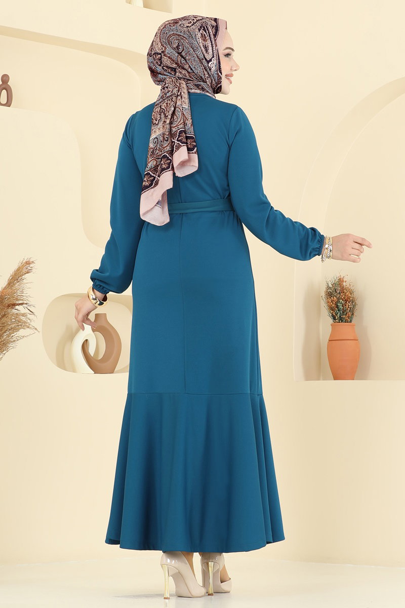 Eteği Katlı Mira Elbise 8133AB368 görsel 5