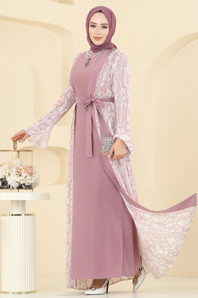 Beli Bağcık Detaylı Şifon Takım 2821ELC1143