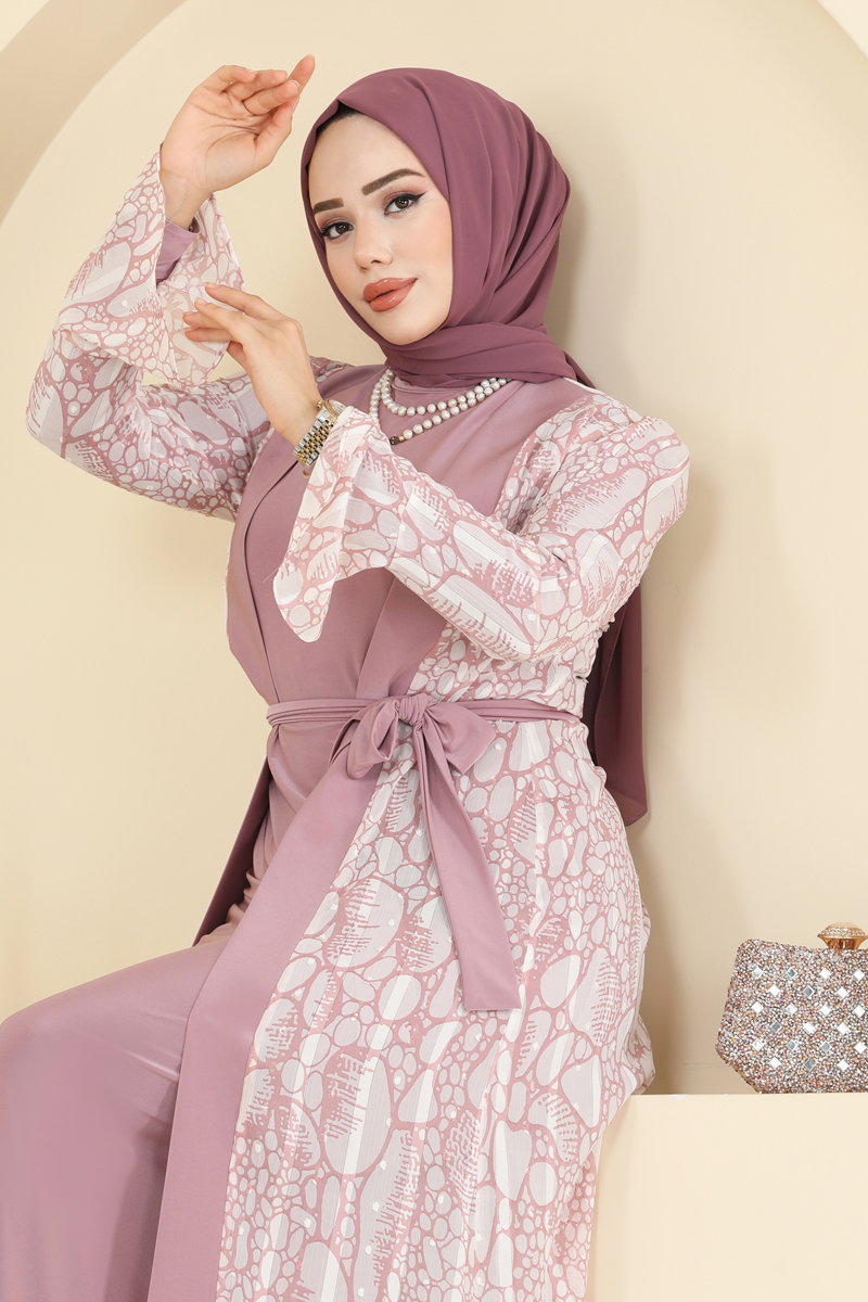 Beli Bağcık Detaylı Şifon Takım 2821ELC1143 görsel 6