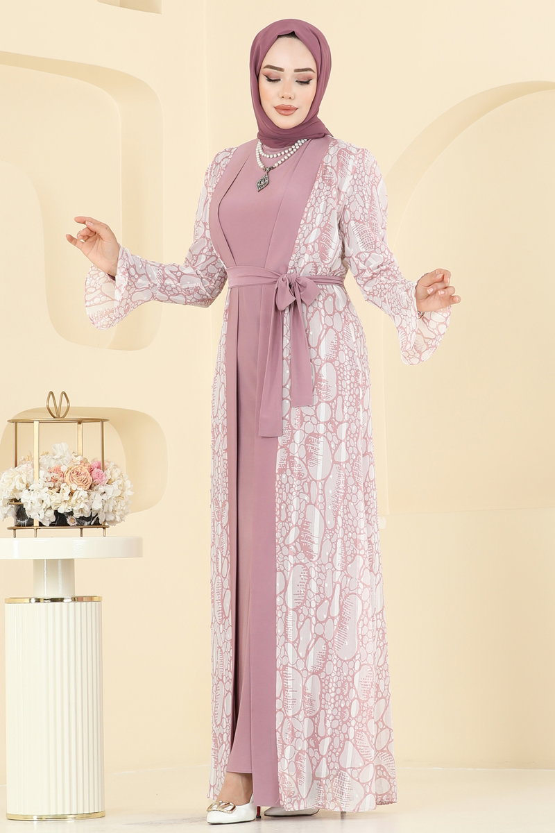 Beli Bağcık Detaylı Şifon Takım 2821ELC1143 görsel 3