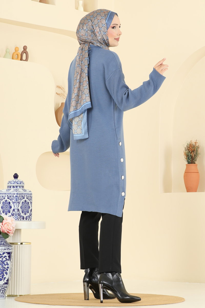 Düğme Detay Yırtmaçlı Tunik 2716AYD574 görsel 5